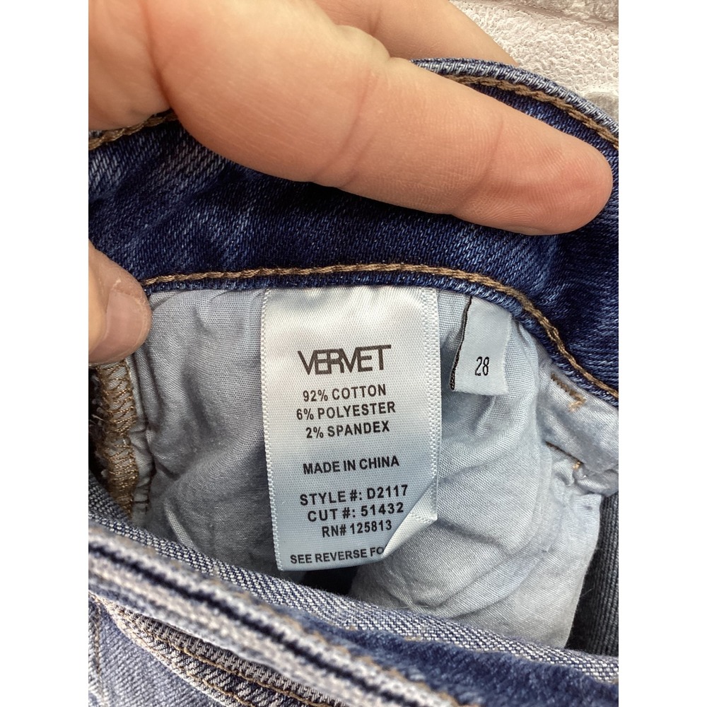Vervet Los Angeles High Rise Straight Leg Jeans Blue Medium Wash Size 28 D2117 - Picture 5 of 5